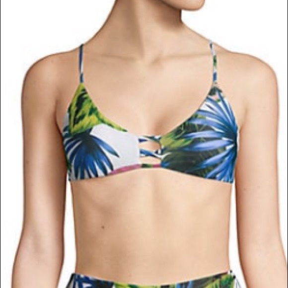 L*SPACE PALM PRINTED BIKINI TOP NEW